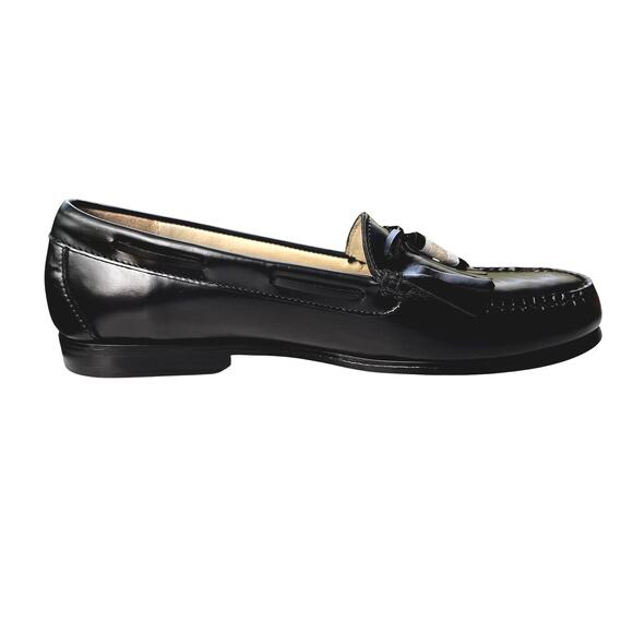 Cole Haan Shiny Black Leather Tassel Loafers | Classic Polished Dress Loafer NEW - Picture 5 of 15